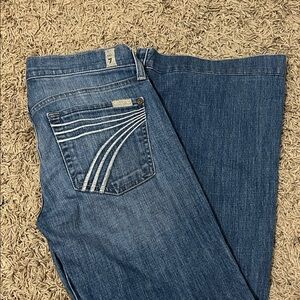 7 For All Mankind Women's Dark Blue Flare Jeans